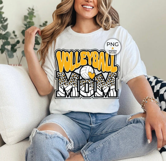 Volleyball Mom (Yellow Design) Sublimated Tee