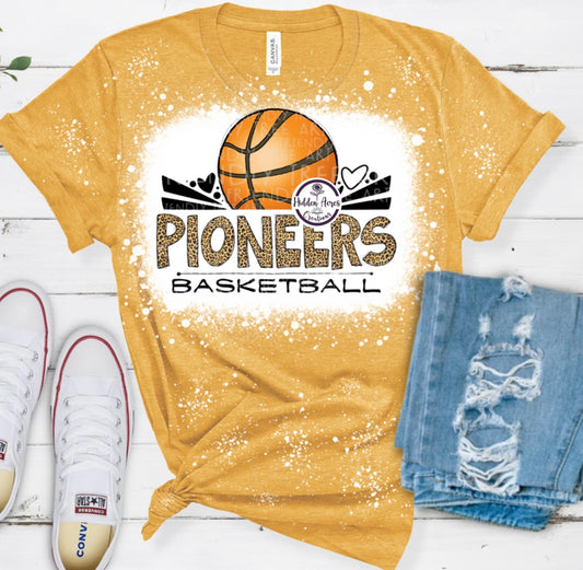 Pioneers Basketball Cheetah Letters Tee Shirt