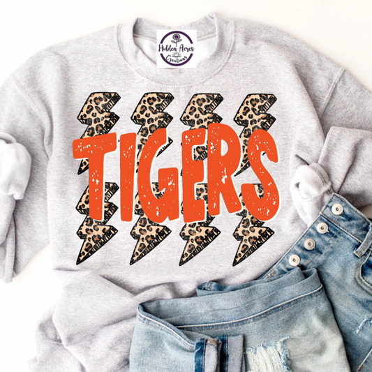 Tigers Lightening Bolt Sub Crewneck (Toddler, Youth, Adult)