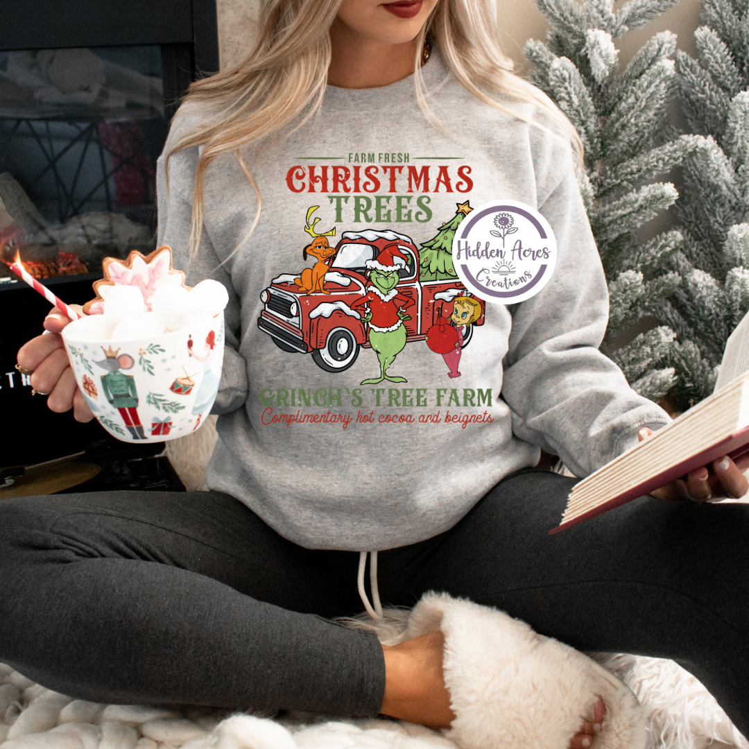 Farm Fresh Christmas Trees Sub Crewneck (Toddler,Youth,Adult)