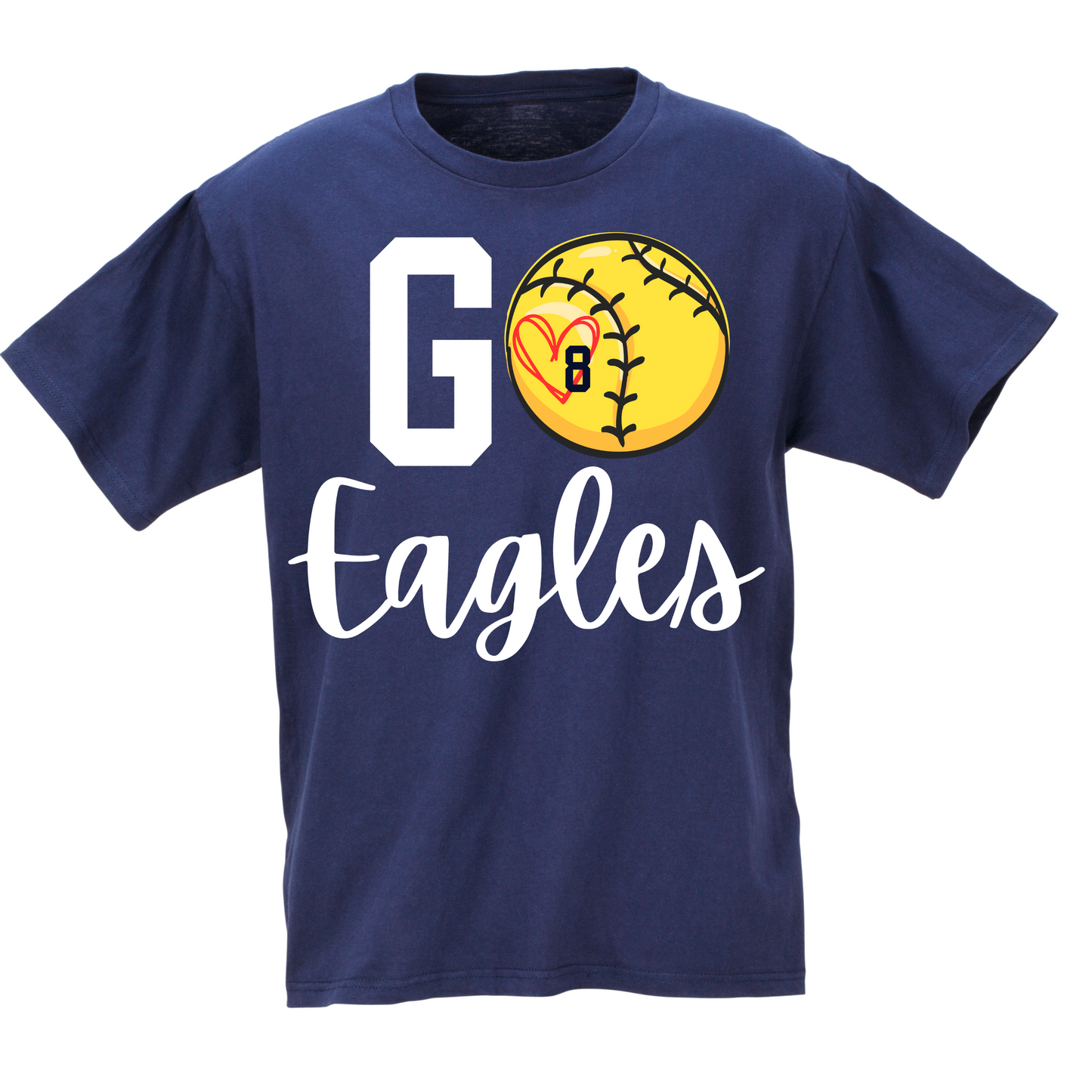 Go Custom Number & Name Softball Tee