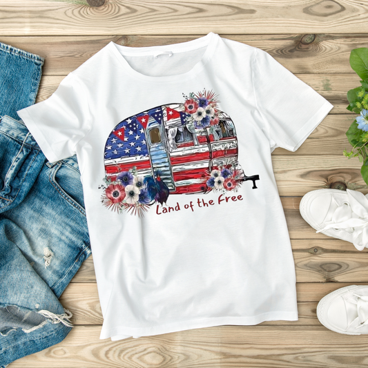 Land of the Free Camping Tee