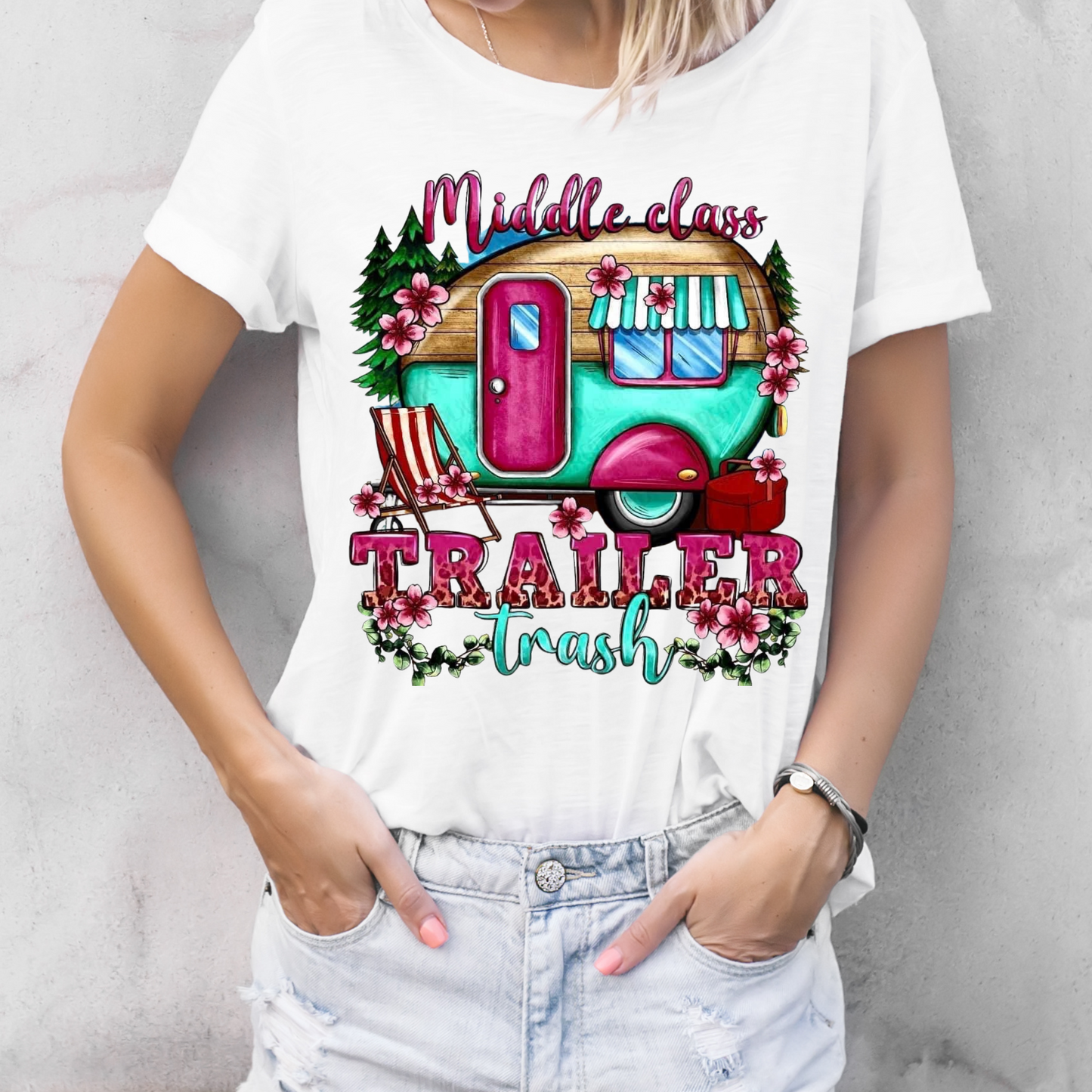 Middle Class Trailer Trash Camping Tee