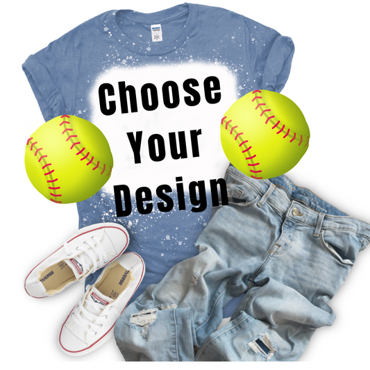 *Build Your Own* Softball Mom Bleached T-Shirt