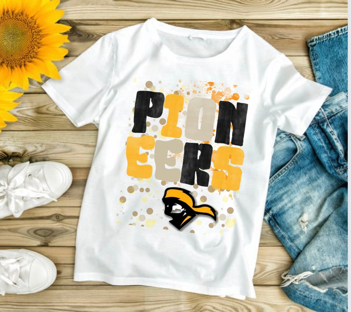 Pioneers Mascot Splatter Tee Shirt