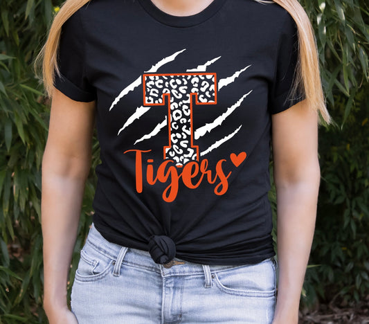 Tigers Claw Heart Tee Shirt (Toddler, Youth, Adult)