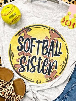 Softball/Baseball Sister Grey Tee