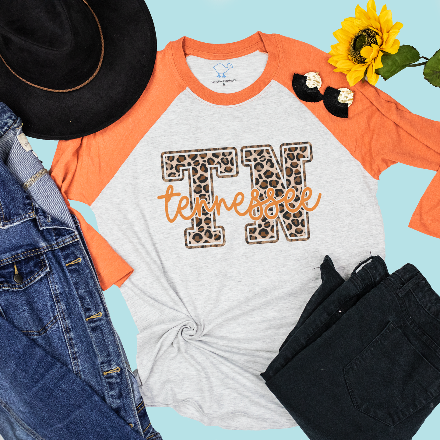 Tennessee Leopard Graphic Raglan Tee | Vols Shirt | TN Tee