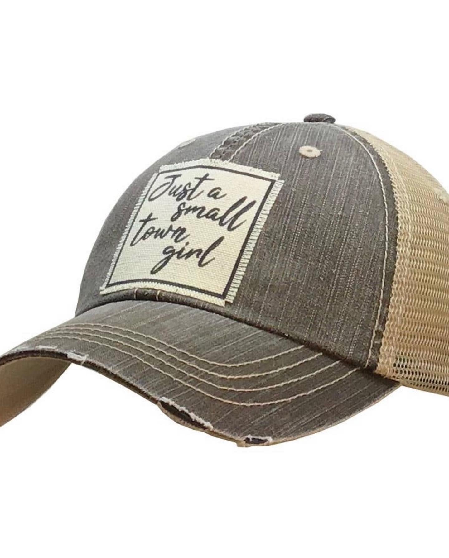 Small Town Girl Distressed Trucker Hat - Baseball Cap