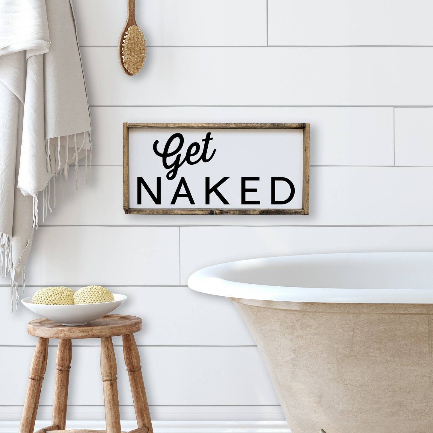 Get Naked 9x17 Wood Sign