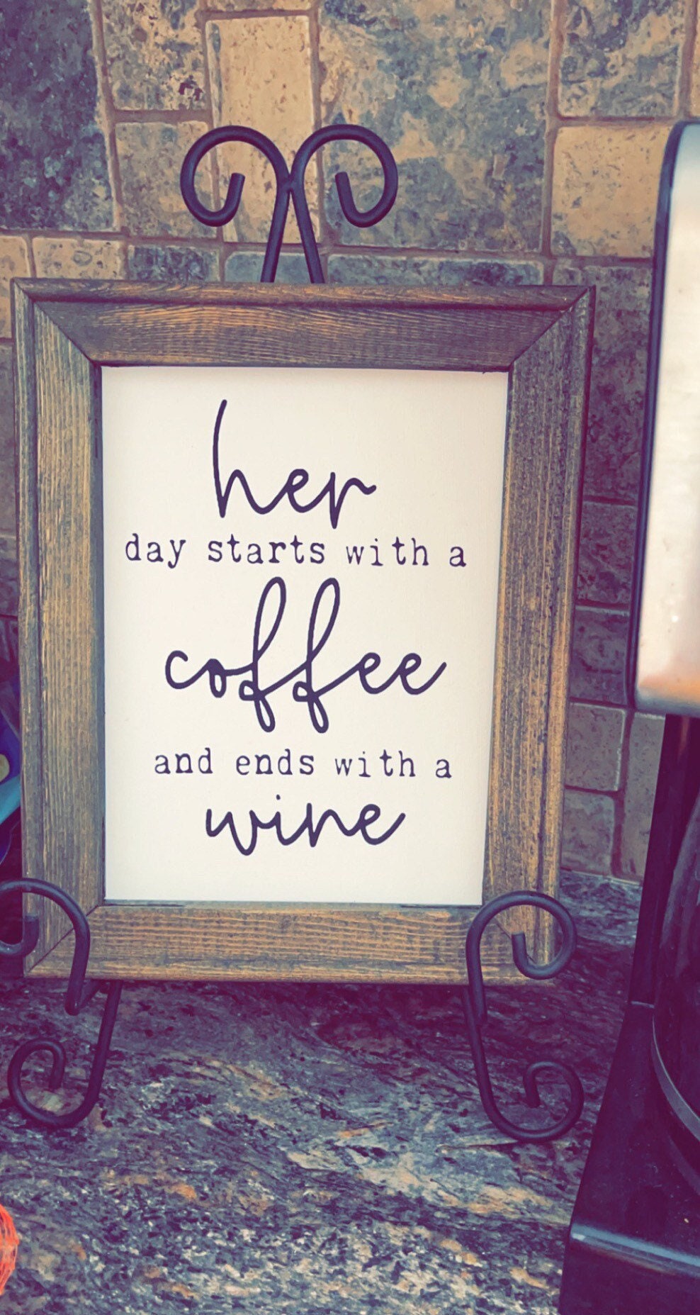 Her Day Starts With Coffee 8x10