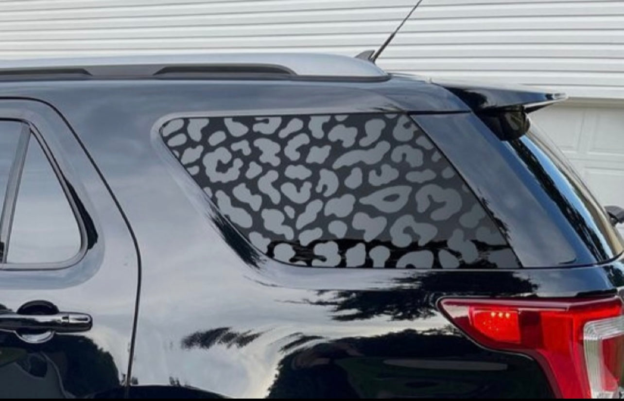 Cheetah/Leopard Animal Print Decal | Car Decal | Car Accessories | Versatile | Permanent Vinyl | Matte Black |You trim to fit