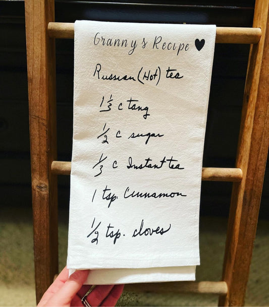 Personalized Handwritten Recipe Tea Towel