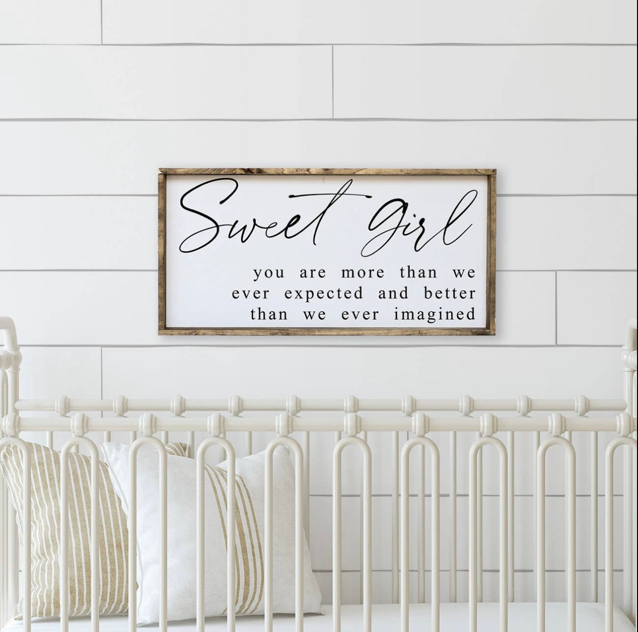 Sweet Girl 12"x24" Wood Sign | Nursery Décor