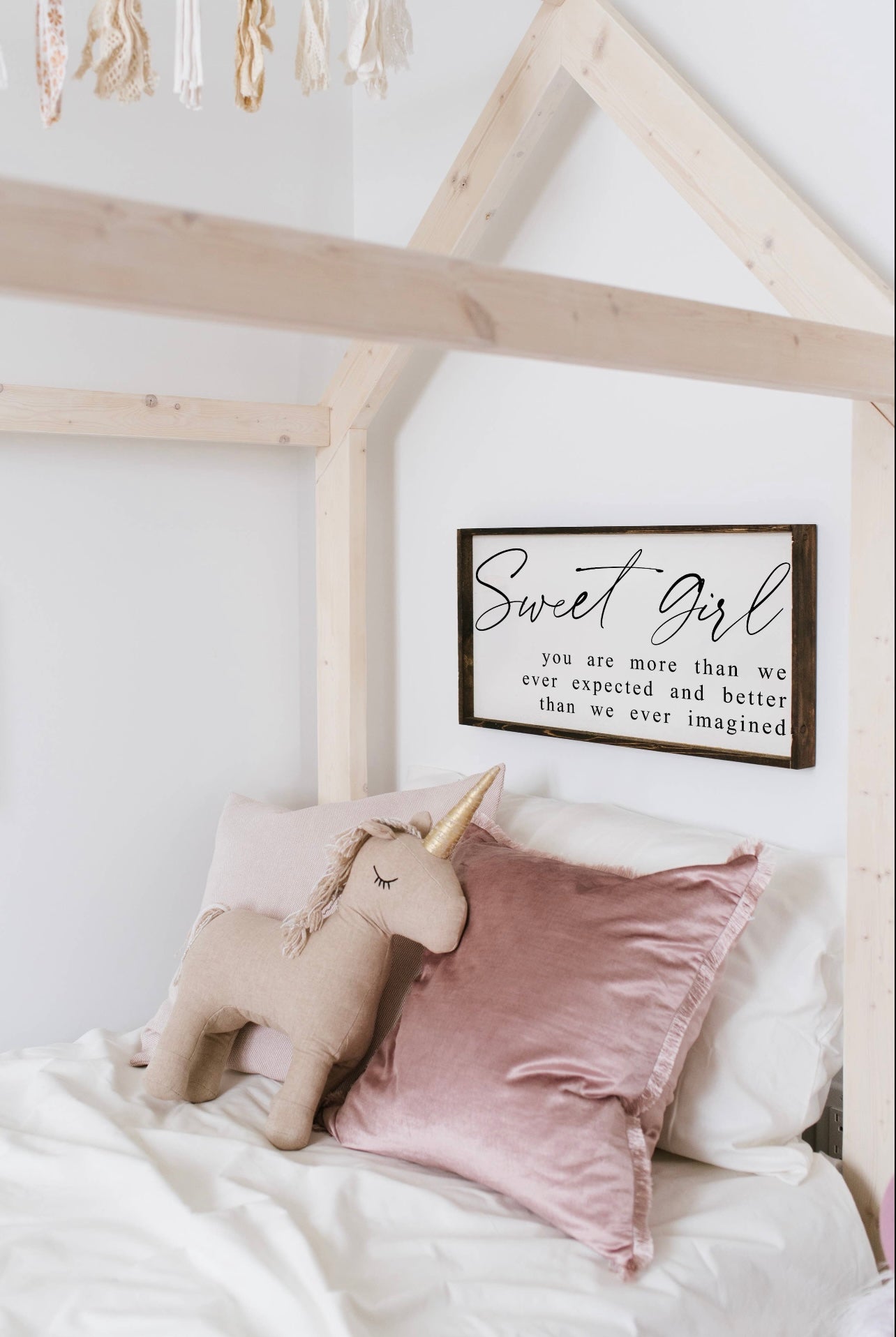 Sweet Girl 12"x24" Wood Sign | Nursery Décor