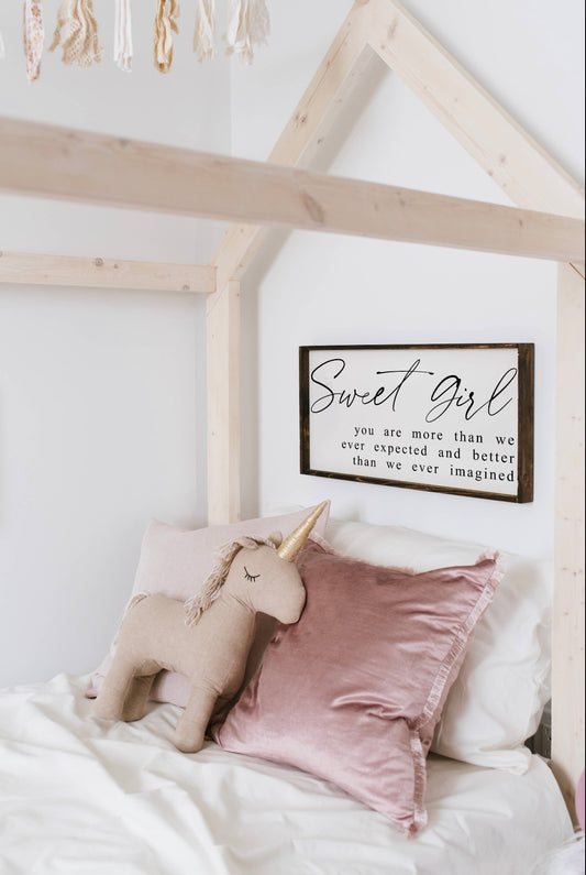 Sweet Girl 12"x24" | Wood Sign | Nursery Décor