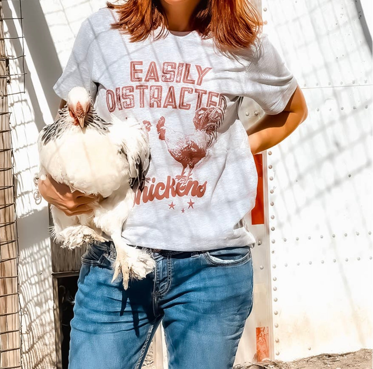 EASILY DISTRACTED BY CHICKENS Tee Shirt