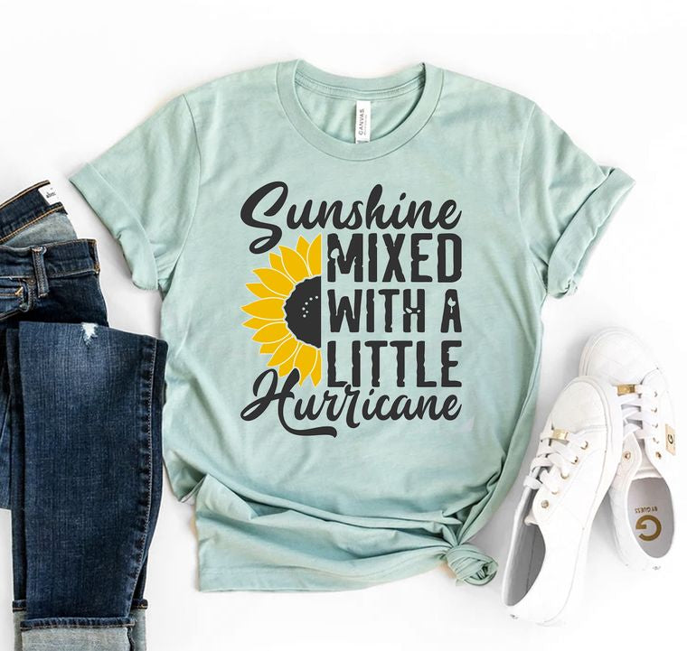 Sunshine Mixed T-shirt, Hurricane Top, Beach T shirt, Country Tee Shirt