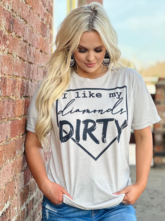 I Like My Diamonds Dirty Tan Tee